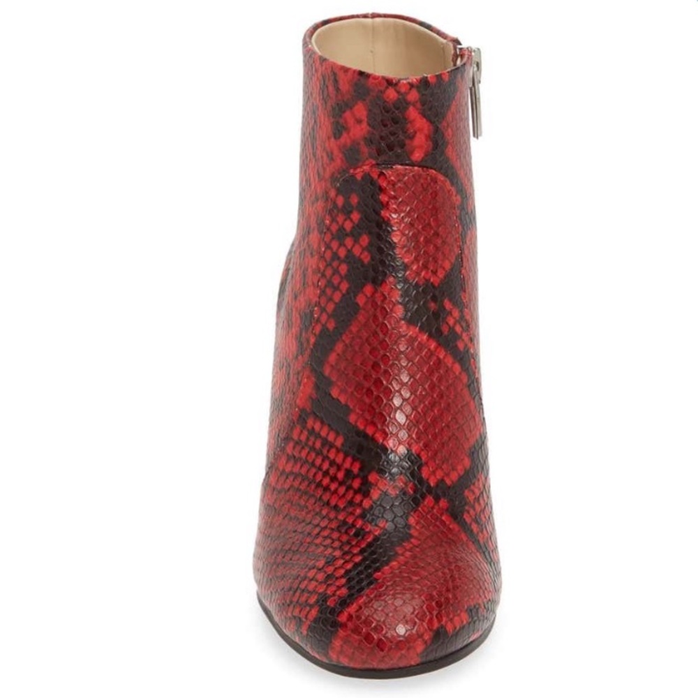 ❤️LAST 7.5 NEW Vince Camuto Red Snake Print Leather Bootie - Picture 4 of 13
